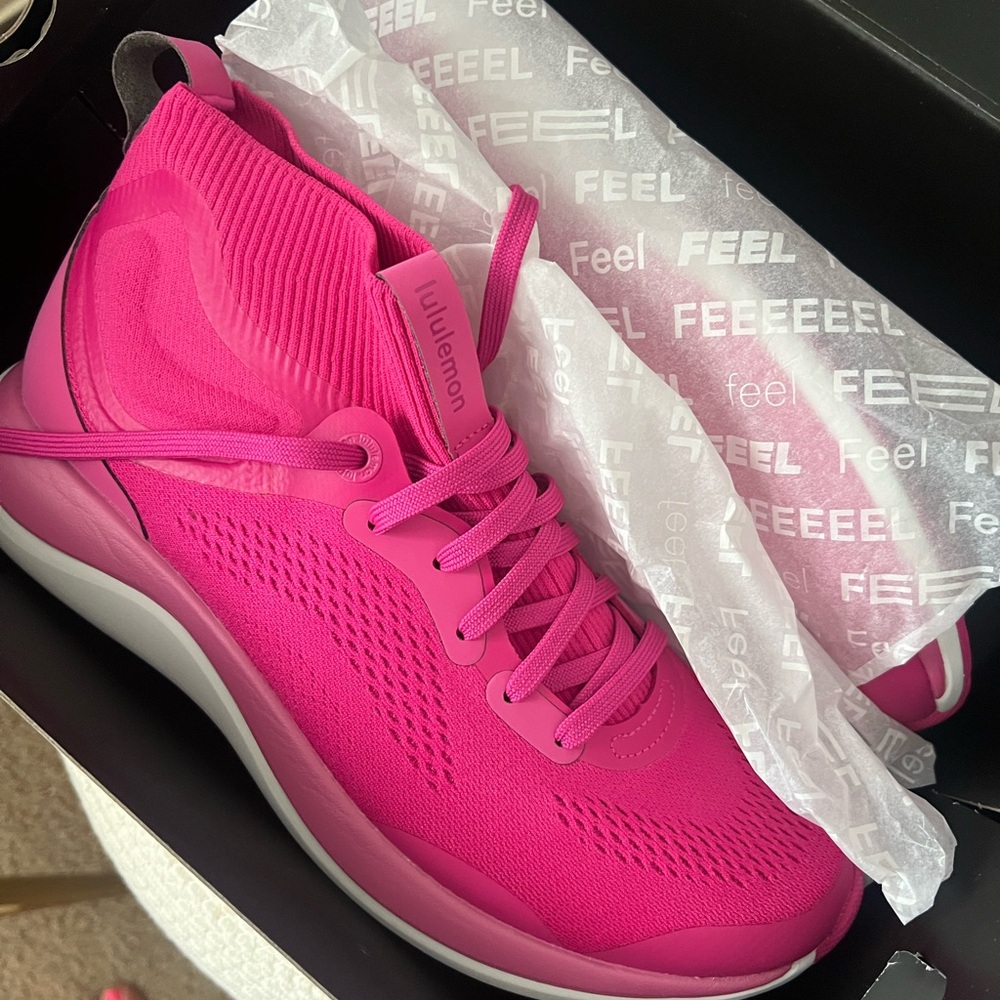 Lululemon Athletica Pink Sneakers with Knit Upper